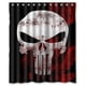 thumbnail image 1 of Cortina de ducha de diseño especial Punisher Skull, juego de cortina de baño con ganchos, tamaño 60 x 72 pulgadas, 1 of 3