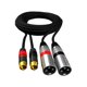 thumbnail image 2 of Doble Rca A Doble Xlr Divisor De Cable Para Amplificador De Monitor De Estudio 1 5 M, 2 of 5