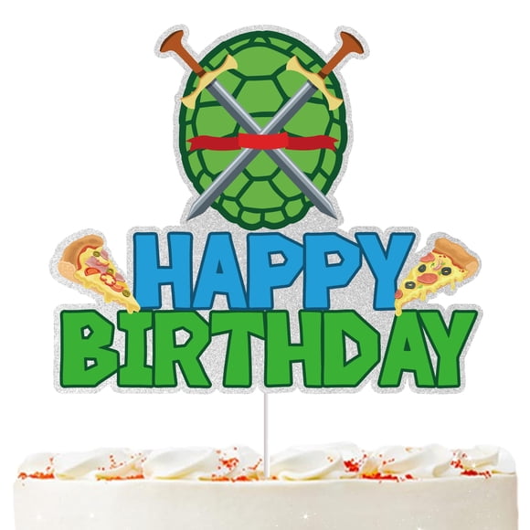 Adorno para pastel Pezutoi de tortuga, héroe anime, decoración de cumpleaños
