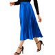 thumbnail image 4 of Falda de fiesta plisada midi con cintura elástica metálica para mujer de NOMADIC NOOK L Azul Real, 4 of 7