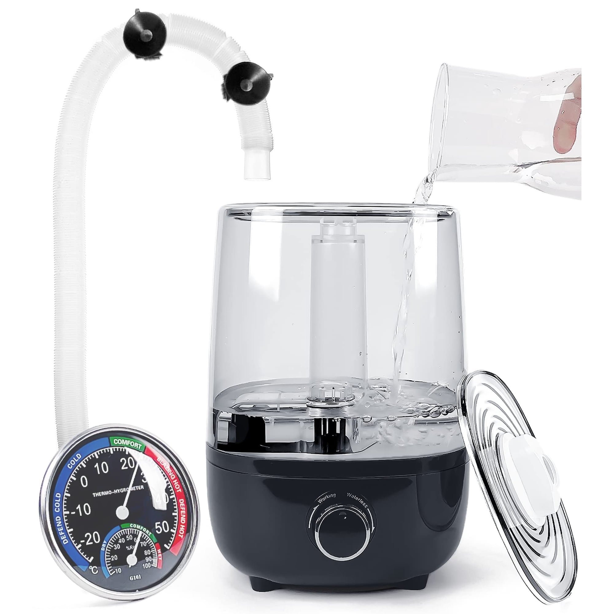 Humidificador AUAAQ de 4 L para Reptiles con Manguera y Higrómetro