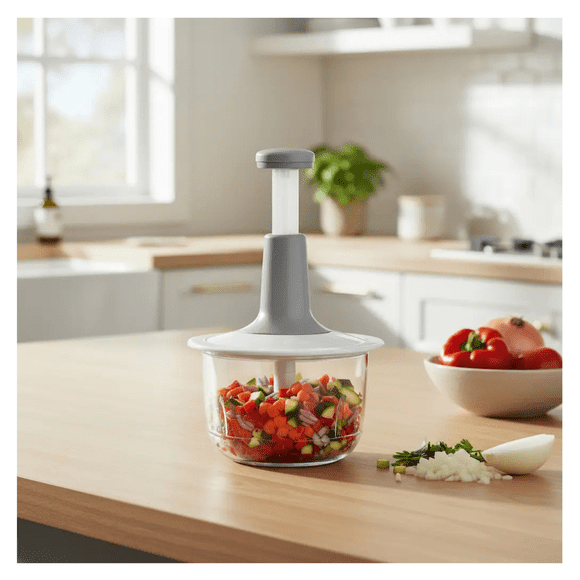 Picador De Verduras Manual Cortador Multifuncional 2 Litros GRIS