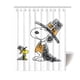 thumbnail image 1 of Cortina de ducha de Snoopy con dibujos animados, juego de cortinas de baño con ganchos, tamaño 60 x 72 pulgadas, 1 of 3