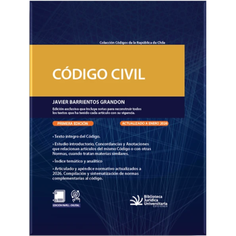 Letras Digitales - Libro Código Civil - Tapa Blanda - Javier Barrientos Grandon