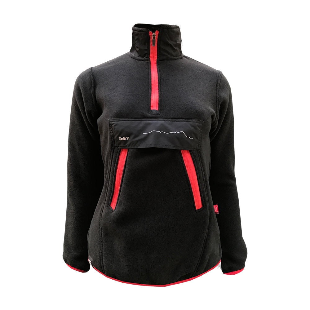 Selk'n - Poleron De Polar Anorak'300 Negro Modelo Mujer Talla S