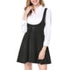 thumbnail image 2 of INSPIRE CHIC Vestido de Mujer Enterizo Regreso a Clases Sólido Cuello en U Decoración de Botones Dobladillo Acampanado Negro S, 2 of 8