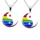 thumbnail image 1 of Collar colgante de yin yang de acero inoxidable 2 piezas para regalo de orgullo gay lésbico, 1 of 5
