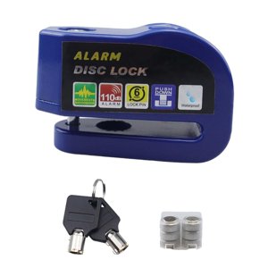 Ioensy - Cerradura De Freno De Disco Con Alarma Para Motocicleta, Bloqueo De Disco De Rueda De Seguridad Para Moto, Color Azul