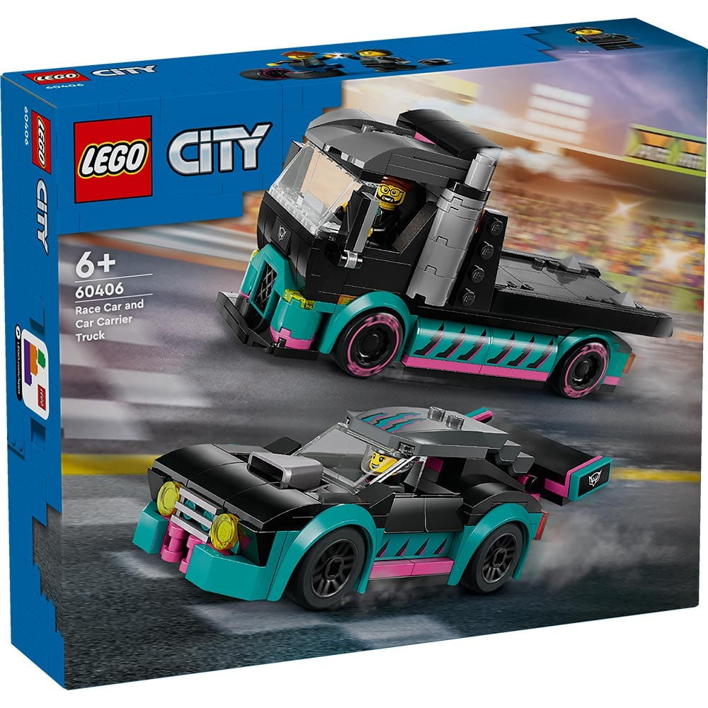 Lego - Auto De Carreras Y Camión De Transporte 60406