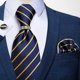 thumbnail image 4 of Corbata Hombre Seda En Caja + Anillo Dorado, Paño Y Colleras azul Talla Única, 4 of 4