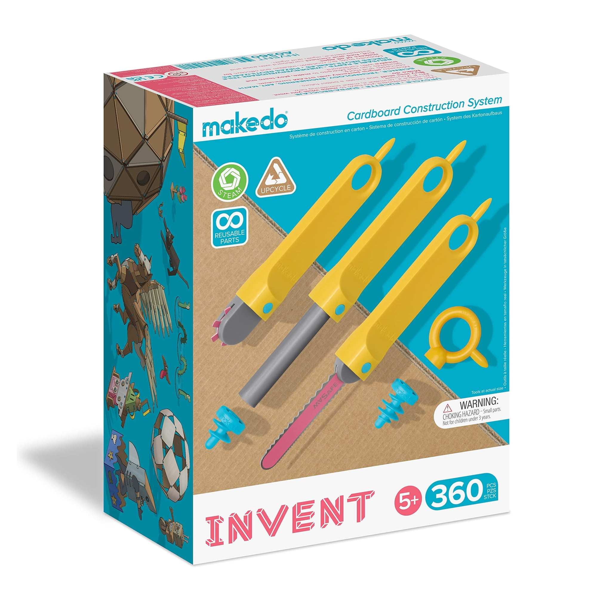 Kit De Herramientas De Construcción Makedo Invent Con 360 Piezas Para Mayores De 5 Años