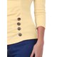 thumbnail image 5 of INSPIRE CHIC Blusa Fruncida con Botones Decorativos para Mujer Regreso a Clases Cuello en V Manga 3/4 Top de Punto Sólido Albaricoque XL, 5 of 6