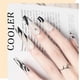 thumbnail image 4 of 24 uñas postizas largas de bailarina francesa con diseño de ataúd, color blanco y negro, con limas adhesivas., 4 of 7