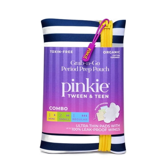 Combo Mini de Toallas Orgánicas de Algodón Pinkie con Estuche Period Prep