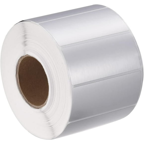 1000 Etiquetas Activo Fijo 60x30mm Plateadas
