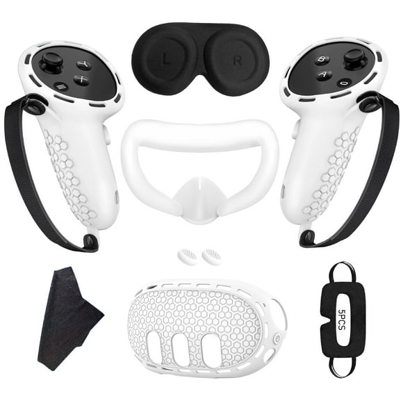 Accesorios VR AARONMEI 7 en 1 Compatibles con Quest 3 Blanco