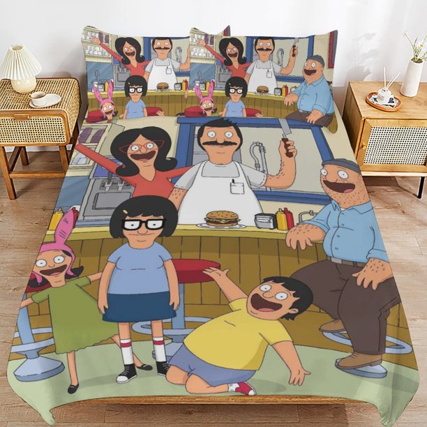 Bob's Burgers Duvet Cover Set 3 Piece Bedding Set Double Sided Printing Decorative Comforter Cover Set