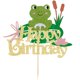 thumbnail image 3 of Adorno para pastel LVEUD tema de rana con purpurina dorada "Feliz cumpleaños", 3 of 8