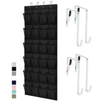 Organizador De Zapatos Gorilla Grip Para Colocar Sobre La Puerta, 24 Bolsillos, Color Negro