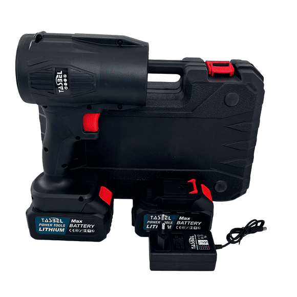 Soplador Turbina Inalámbrico 12v 240w Con 2 Baterías Negro