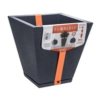 Floridis - Macetero Grafito Zurique 34Cm Alto Con Plato