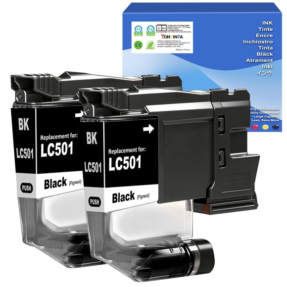 Cartuchos de tinta TONTINTA LC501BK, 2 negros, 250 páginas