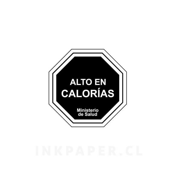 Sello Etiquetas Minsal Alto En Calorias 1.000 / 20 Mm / 1 Sello