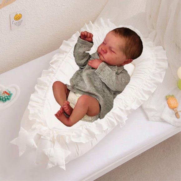 Muñeca Reborn QXYIXZ de silicona realista de cuerpo completo de 49 cm