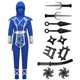 thumbnail image 3 of Disfraz de ninja para niños Spooktacular Creations, azul y plateado, M 8-10, 3 of 6