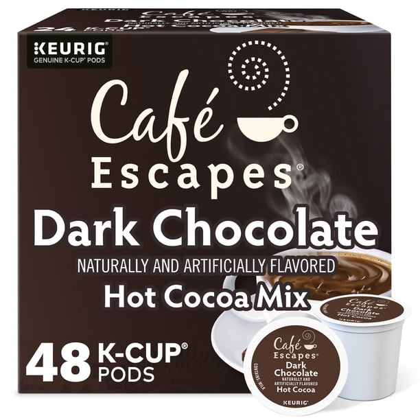Cápsulas de chocolate caliente Hot Cocoa K-Cup Café Escapes Dark Chocolate 48 unidades