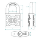 thumbnail image 3 of Pack 3 Candados Odis 350 50mm - Llaves Iguales, 3 of 4
