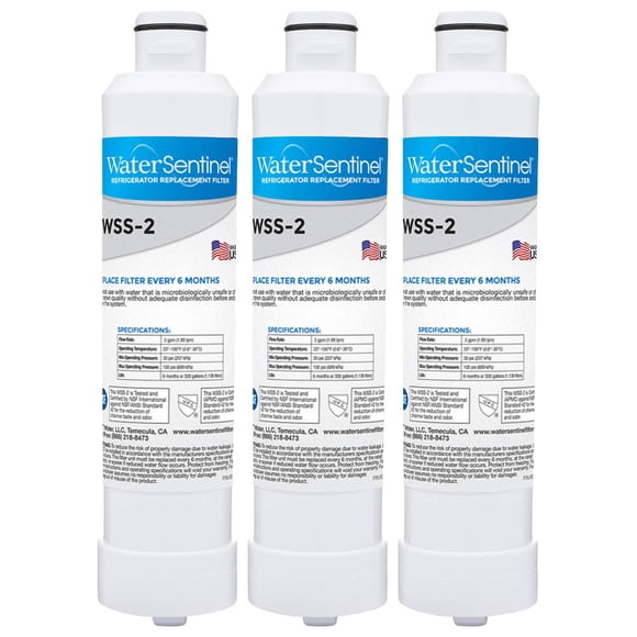 Filtro de repuesto para frigorífico WaterSentinel WSS-2 para filtros Samsung HAFCIN (paquete de 3)