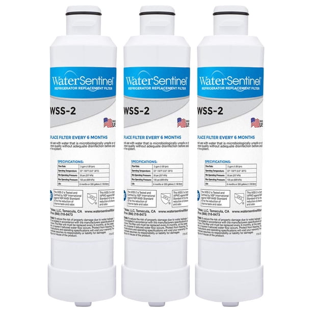 Filtro de repuesto para frigorífico WaterSentinel WSS-2 para filtros Samsung HAFCIN (paquete de 3)