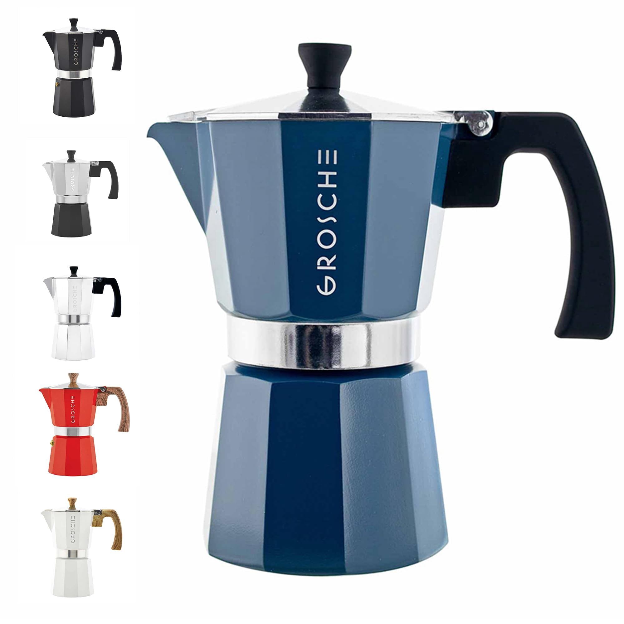 Cafetera Para Café Espresso Grosche Milano Moka, 9 Tazas, Azul
