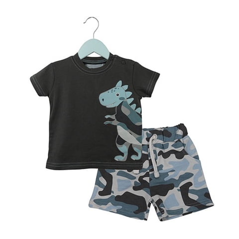 Pumucki - Conjunto Short Y Polera Jurasic Talla 6-9M