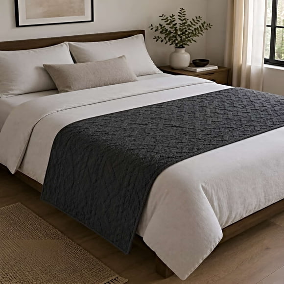 Piecera Texturizada Estilo Nórdico 70x220 Cm Gris