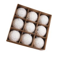 Bothyi - 9 Piezas De Adornos De Bolas De Navidad Para Árbol De Navidad, Decoración Para Cafetería, Aniversario, Bar, Color Blanco