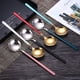 thumbnail image 4 of XmhyTop 4 piezas Cucharas Redondas de Acero Inoxidable Negro Plata, 19.5x4.5 cm - Ideal para Sopas, Guisos y Servicio Elegante en Hogar y Restaurantes, 4 of 5