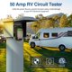 thumbnail image 2 of Probador de circuito para RV Nilight de 50 A, 125/250 V, con protector contra sobretensiones y LED, 2 of 9
