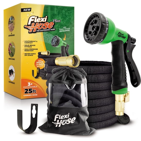 Manguera de jardín Flexi Hose PLUS expandible de 7,6 m con boquilla de 8 funciones
