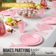 thumbnail image 4 of Juego de vajilla desechable Exquisite, 350 piezas, rosa, para fiestas, 4 of 8