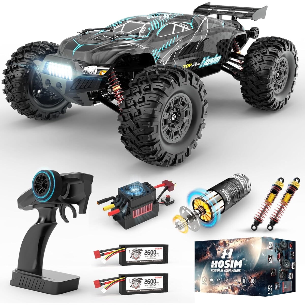 Auto Rc Hosim 110 68kmh Brushless 4wd Motor 2852 Off Road