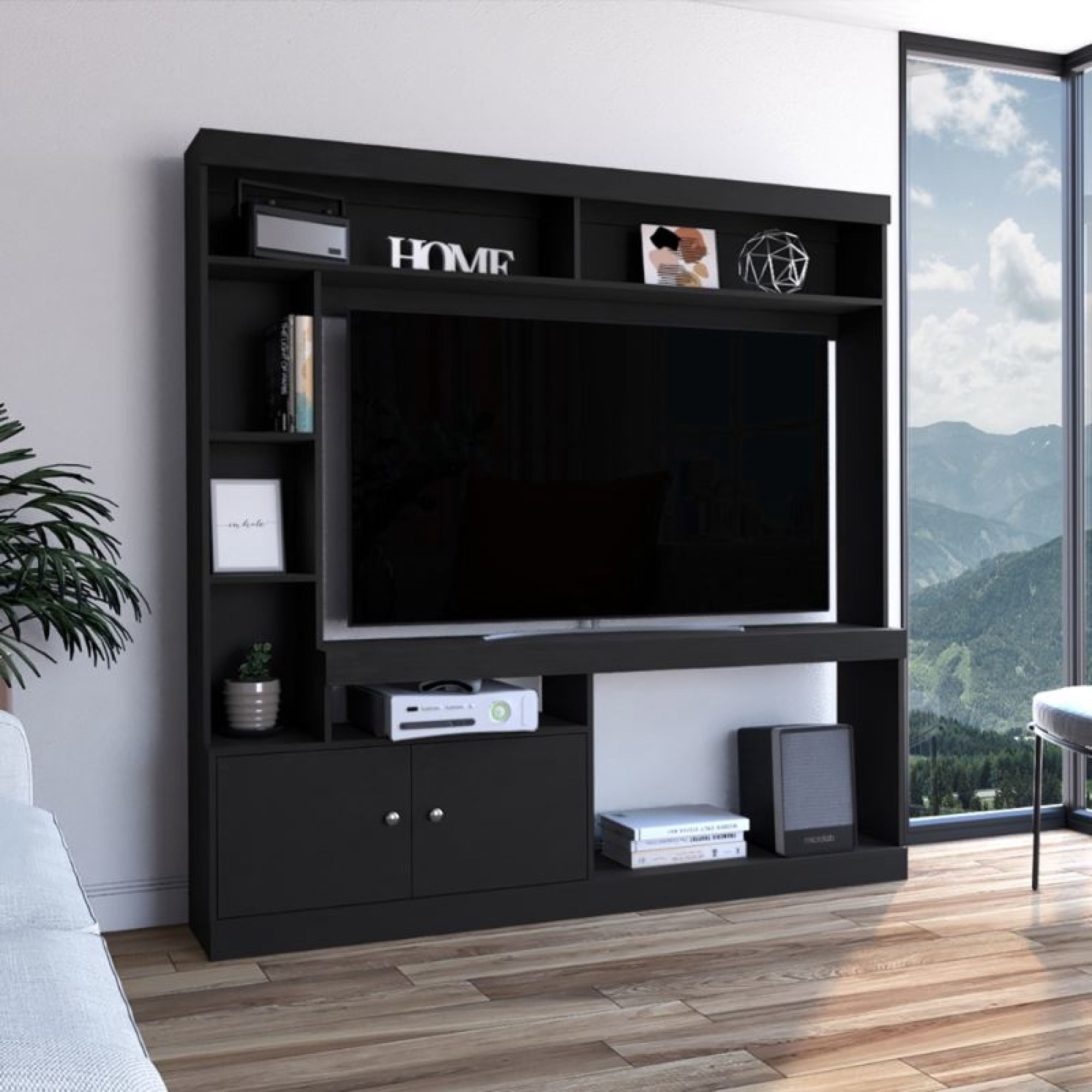 Estante Dante Tv 55 Wengué - Negro