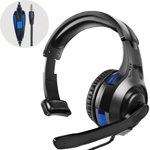 Auricular gamer Megadream de un solo oído con cable, 50 mm, micrófono