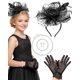 thumbnail image 1 of Conjunto Negro de Sombrero Fascinator Thstdhy para Niña - Fiesta del Té, 1 of 7