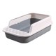 thumbnail image 1 of Caja De Arena Para Gatos De Cara Alta, Antisalpicaduras, Semicerrada, Orinal Para Gatos, Inodoro Para Gatos, Blanco Y Gris, 1 of 5
