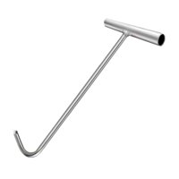 Magideal - Herramienta De Gancho Para Pozo Con Mango En Forma De T, Gancho Rígido De Acero, Práctico, Para Levantar Puertas, Herramienta De Utilidad Para Trampol