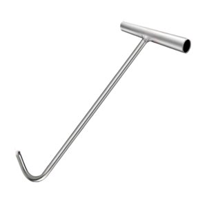 Magideal - Herramienta De Gancho Para Pozo Con Mango En Forma De T, Gancho Rígido De Acero, Práctico, Para Levantar Puertas, Herramienta De Utilidad Para Trampol