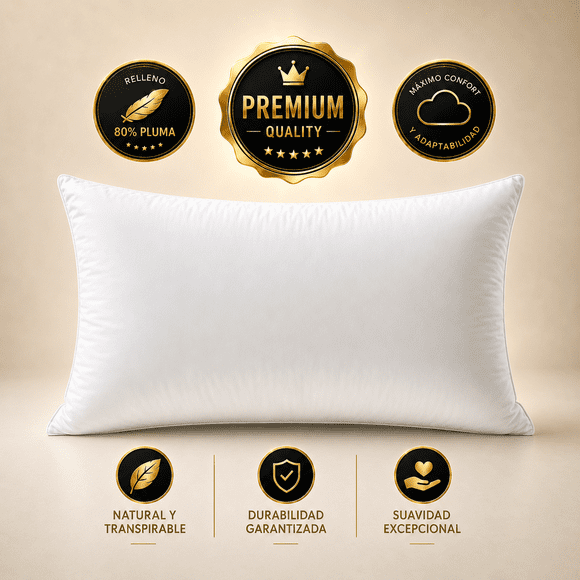 Set x2 Almohadas de Pluma Royal Cloud Duo Biancobelo 50x70 para Descanso Premium