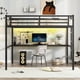 thumbnail image 1 of Metal Full Size Loft Bed with Power Outlet and LED Lighted, Space-Saving, Noise Reduced, Black, 1 of 3